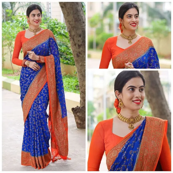 Blue_Embellished_Banarasi_Jacquard_Saree_(Blue)
